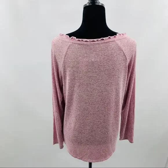 Gibson Ruffle Edge Raglan Pullover - Picture 10 of 12